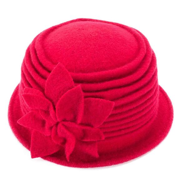 2953 Womens 1920s Look 100% Wool Beret Beanie Cloche Bucket Winter Hat A543 main image 9
